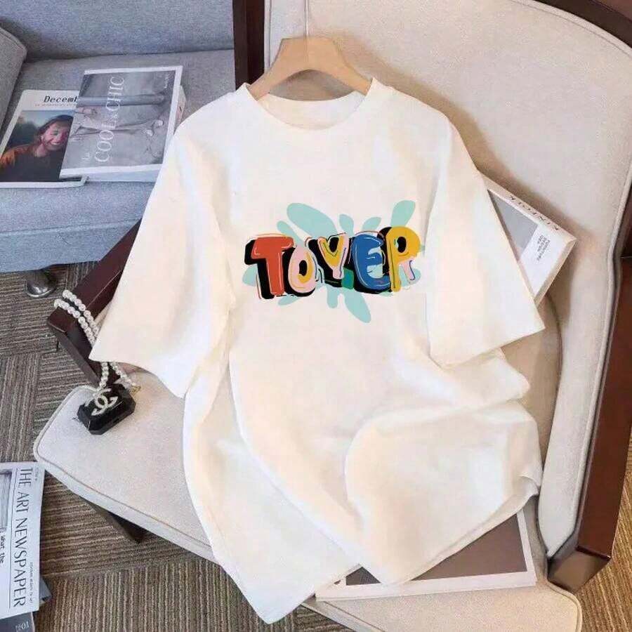 BOTTCOOLA 2026 New Fashion Women's Casual T-Shirt, Pure Cotton, Short Sleeve, Round Neck, Printed, Cute Summer Clothes For Women - 白色 - 查看 1