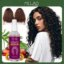 MELAO Rosemary Oil Batter Oil Curl Enhancing Spray, Suitable For Natural Curly Hair, Clearly Defines Curls, Smooths Frizz, Adds Shine And Moisture, Lightweight Hold, Non-Stiff, Suitable For All Hair Types, 100ml/3.38 Fl Oz - Hot Pink - View 1