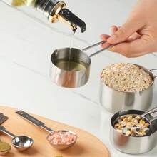 10-Piece Stainless Steel Measuring Cups And Spoons Set For Home Baking Essentials, Dishwasher  Kitchen Tools - White - View 7