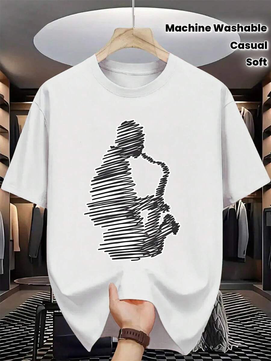 Camiseta con Estampado de Saxofonista para Mujer| Camiseta de Música Jazz Blanca - Suave y transpirable, ropa casual, lavable a máquina, mangas cortas, cuello redondo, adecuada para todas las estaciones, perfecta para músicos y miembros de bandas. - Blanco - Ver 1