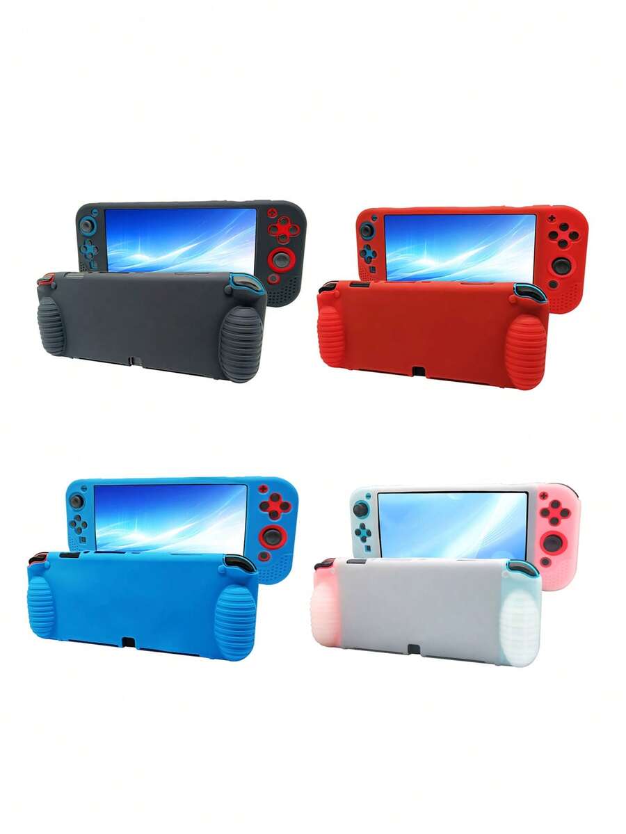 1個 Switch OLED 遊戲保護殼,矽膠防摔防塵防刮遊戲配件,人體工學手把設計,舒適長時握持,提升遊戲體驗 - 1PC保護套 - 查看 1