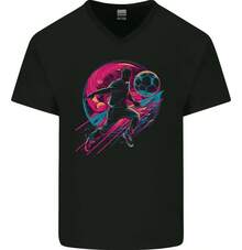 A Retrowave Soccer Player - Jersey With - Black - View 1