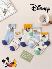 Disney 10/5/1 双正品迪士尼袜子，白色网眼镂空中筒袜，适合夏季穿着。可爱的卡通图案，时尚可爱的白色迪士尼婴儿袜。透气吸汗，休闲百搭，多功能卡通图案袜子，适合婴儿穿着，也是送礼和日常穿着的理想选择。 - 彩色 - 查看 7