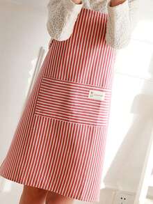 Colorful Striped Apron, Striped Halter Neck Apron, Oil-Resistant Kitchen Apron With 2 Pockets, Neutral Adjustable Apron, Minimalist Style Home Apron, Suitable For Chefs, Servers, BBQ, Barbers Adult Pocket Apron, Kitchen Supplies, Machine Washable - Multicolor - View 12