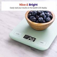 Food Kitchen Scale, Digital Grams And Ounces Weight Loss, Baking, Cooking, Keto And Meal Prep, LCD Display, Medium, Green - Mint Green - View 5