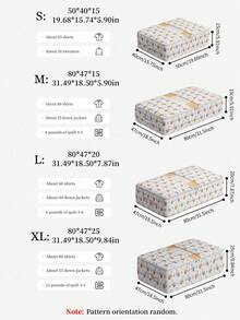1PC Fashion Sloth Print Under Bed Storage Bag, Collapsible Lightweight Fabric Organizer With Zipper Lid & Side Handles, Dust Proof & Moisture-Proof, Multi-Purpose For Home, Dorm, Moving To Store Clothes, Bedding, Toys, Books And Daily Organization - White - View 11