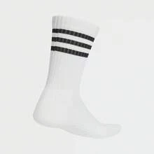 Adidas 3雙經典針織中筒襪，中性款 [XS] 建議腳長：20-22cm [S] 建議腳長：22-24cm [M] 建議腳長：24-26cm [L] 建議腳長：26-28cm [XL] 建議腳長：28-30cm - 藍色/白色/白色 - 查看 2