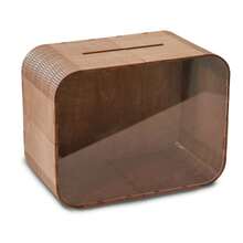 Fashionable Brown Wooden Wedding Card Box, Wedding Reception Card Box, Ideal Wedding Reception Decoration, Suitable For Various Parties - one-size - View 2