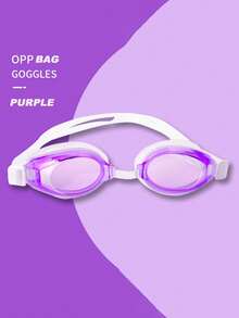 1 pieza Gafas de natación con lente de PC premium con doble anillo de sellado, correa de silicona elástica, ajuste cómodo, impermeables, unisex, esencial para la playa y la piscina - multicolor - Ver 6