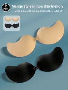 2/1 Pair Strapless Invisible Self-Adhesive Low-Cut Lift Bra Backless Sticky Bra - Multicolor - View 26