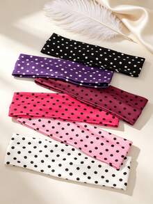 Polka Dot Ins Style Sweet Soft Cute Makeup & Washing Headband - Multicolor - View 5