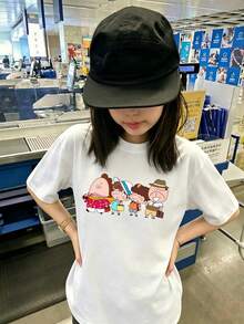 200g 100% Cotton T-Shirt, 2026 Summer Fashion Printed Short-Sleeve T-Shirt, Couple Style, Innerwear, Outerwear, Office Casual Round Neck Short-Sleeve Top - trắng - Xem 2
