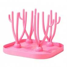 Baby Bottle Drying Rack, Bottle Drying Stand, Storage Rack For Pacifiers And Sippy Cups, Multifunctional Rack For Storing And Drying Baby Bottle Accessories. - Pink - View 10