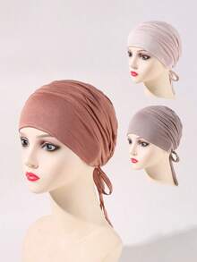 1 pieza Pañuelo de cabeza de unicolor, adecuado para el verano y la playa - Multicolor - Ver 2