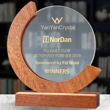 1pc Customized Round Crystal Trophy, Team Anniversary Medal Home Decor Engraved Colorful Image & Text, Home Kitchen Holiday Decoration - Color Printing - View 6