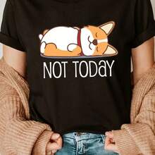 Printed T-Shirt For Men And Women - Black - View 1