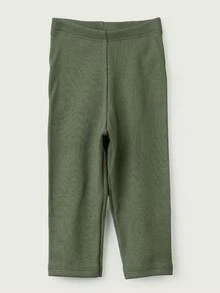 Calça Legging Menino Algodão Tecido Canelado Estilo Confortável - Verde Escuro - Verde Escuro - Visão 1