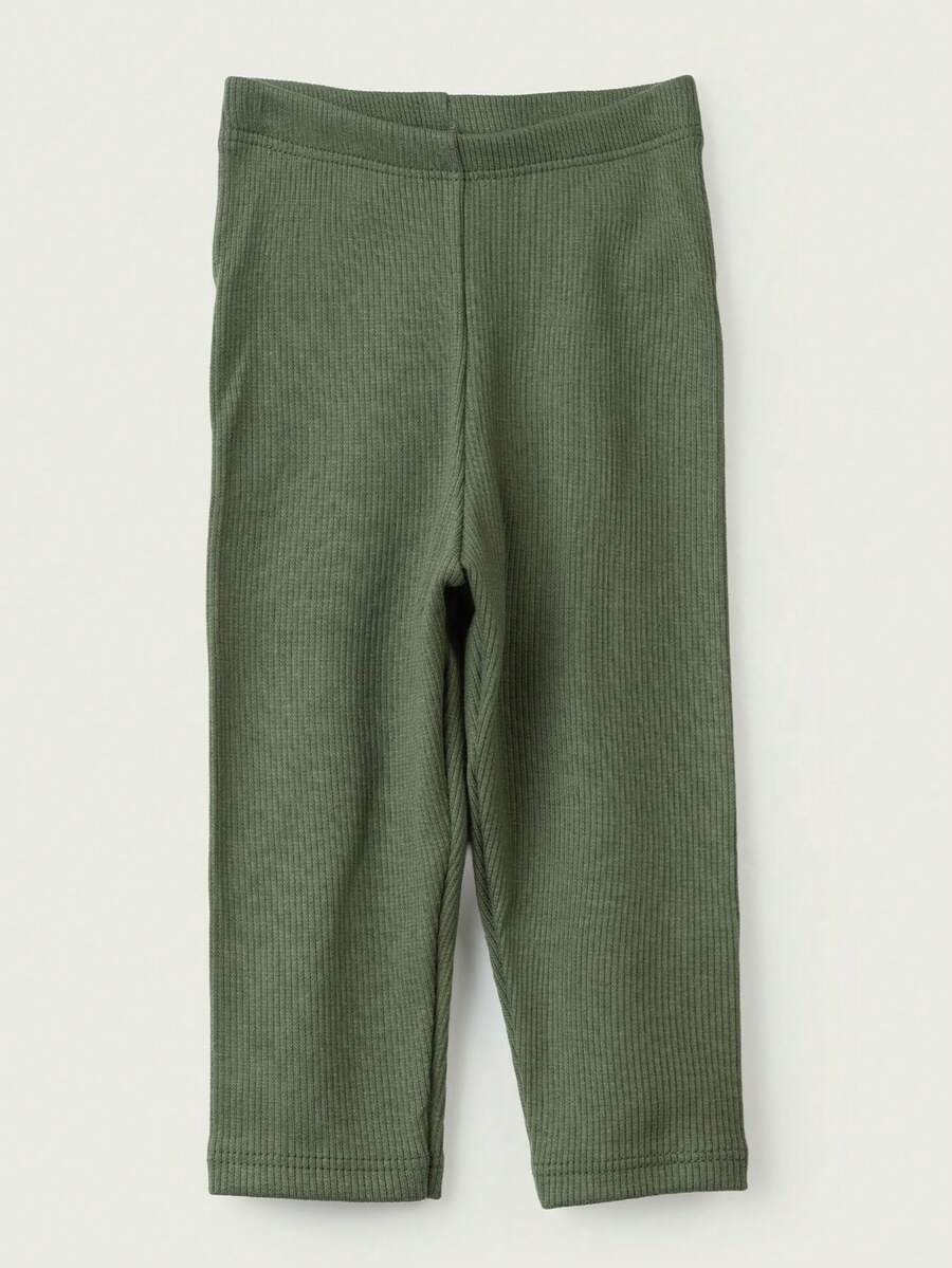 Calça Legging Menino Algodão Tecido Canelado Estilo Confortável - Verde Escuro - Verde Escuro - Visão 1