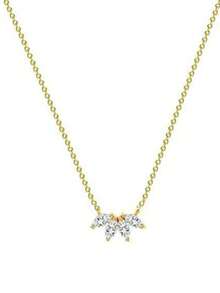 1 Pair S925 Sterling Silver European & American Cross-Border Hot-Selling Petal Necklace With Marquise Zirconia, Versatile Fashionable High-End Style For Women, 2025 New Arrival - Petal - View 7