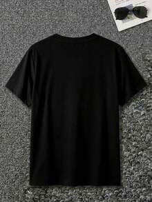 Men's Urban Style T-Shirt, Mountain Print, Colorful Abstract Art, Machine Washable, Casual For Daily Wear, Fitness And Outdoors | Sports And Casual T-Shirts - 黑色 - 查看 2