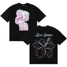 Fashion Style Singer Zaras Larsson 2026 T-Shirt Summer Oversized Streetwear Loose Tshirt Mens Women C - 黑色 - 查看 1