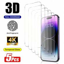 5pcs Clear Tempered Glass Screen Protector, Compatible With Apple 17 Series, Glossy Smooth Surface, 9H Hardness, Scratch-Resistant, Bubble-Free Installation, Compatible With Phone Cases, Fits 11/12/13/14/15/16/17 Pro Max, High Definition Transparent Protective Film, Phone Accessories - Clear - View 33