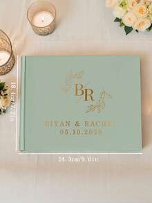 Custom Wedding Guest Book, Customizable Letter Name,Personalized Elegant Guestbook, Wedding Hardcover Photo Album, Wedding Keepsake, Anniversary And Birthday Book Gifts,Unique Ideal Gift, Suitable For Boyfriend, Girlfriend - Multicolor - View 9