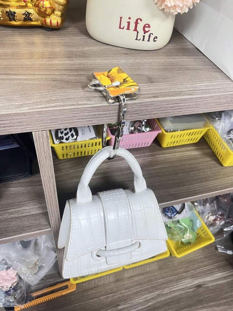 1個便攜式淺藍色方形金屬掛鉤肩背包，時尚女款斜挎手提包，適合派對與日常休閒配件，優雅禮品手提包
