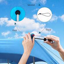 Beach Tent, Indoor Outdoor Portable Easy To Use Pop Up Canopy Upf50+ Sun Large Shelter Protection Stable Extra Windproof Ropes Carry Bag, For Friend Family Garden Lawn Yard Holiday Travel Camping Hiking Garden Picnics Fishing Backyard Fun Trips - Multicolor - View 6