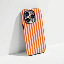 1 Stylish Phone Case, Does Not Include Lanyard Or Stand. Pink And Orange Striped Phone Case, Compatible With 17, 16, 15, 14, 13, 12, 11 Pro Spring. - MultiWarna - View 4