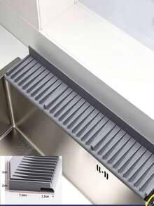 (4/3/2/1pc Set Available) Flexible Spliceable Drainage Mat/Faucet Splash Guard - Specifically Designed For Sinks, Non-Slip, Quick-Drying, Effectively Protects Bathroom And Kitchen Sink Areas. Easy-To-Clean Surface, Fits Single-Hole Faucets, Suitable For Kitchen And Bathroom Vanities. - View 10