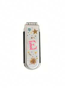 1pc 2-In-1 Foldable Makeup Mirror, Retro Creative Star & Letter Design, Foldable Portable Mini Comb With Mirror, Fashionable Beauty Tool For Travel, Gift, Dual-Use Air Cushion Comb, Scalp Massage Hair Brush, Suitable For Travel And Gift - Multicolor - View 25