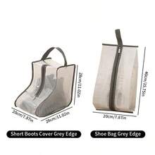 1pc/2pcs/3pcs Travel Shoe Bags, Boot Storage Bags, Dust-Proof Ankle Boot Protective Bags With Handles, Portable Waterproof Ankle Boots, Men & Women Shoe Storage & Organization Bags (Ankle Boots) - Beige - View 27