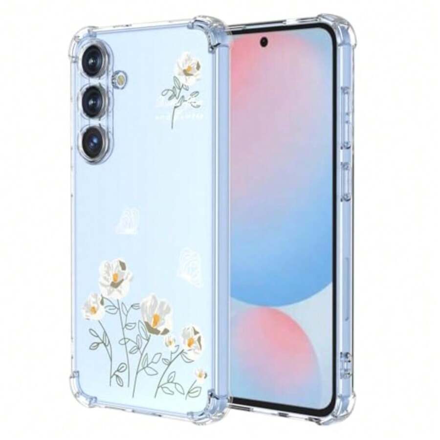 Case For, Transparent Case With Aesthetic Butterfly And Flower Designs, Anti-Yellow Soft Silicone Slim Anti-Shock Anti-Scratch TPU Bumper Case - 三星 Galaxy A56 - 查看 1