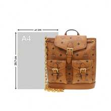 MCM Aren Visetos Women's Embroidered Logo Shoulder Bag - Cognac Color MWKFATA02CO001 - View 8