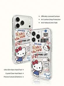 Miniso 三丽鸥Hello Kitty透明手机壳，夏季手机壳，节日礼物，防滑防摔防指纹手机壳，适用于iPhone 17、17 Air、17 Pro、17 Pro Max、11、12、13、14、15、16 Pro、16 Pro Max、14 Plus、15 Plus、16 Plus、16 Pro、16 Pro Max、XR - 無色 - 查看 6