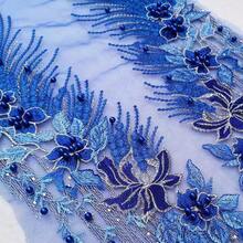 1pc Heavily Beaded Lace Embroidered Floral Applique, Decorative Accessory For Wedding Dress Neckline, Available In Multiple Colors - Cloth Patch - View 4