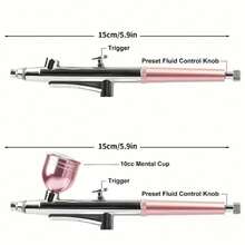 Single-Action Portable Airbrush With 0.3mm Nozzle, Suitable For Cake Decorating, Nail Art, Car Painting, Beauty, Tattoos And Ink Filling. - 黑色 - 查看 5
