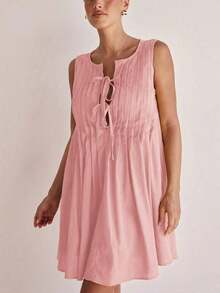 erano para mujeres, ropa de mujer, casual rosa, de verano rosa, casual de verano, de verano holgado, rosa, ropa bohemia para mujer, vacaciones, resort - Café integral - Ver 11