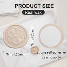 20 piezas de pegatinas de sello de cera autoadhesivas con patrón en relieve 3D, adecuadas para regalos, sobres de invitaciones de boda - Beige - Flor 3D - Beige - Ver 7