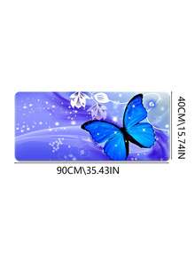 Large Game Mouse Pad, Purple Butterfly Large Desktop Pad, Non-Slip Rubber Base Stitching Edge Long Computer Keyboard Desktop Pad Home Office Mouse Pad - View 12