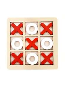 1pc High Quality Wooden 9-Grid XO Tic Tac Toe Board Game, Desktop Logic Training Game, Birthday/Christmas/Halloween Gift - Multicolor - View 13