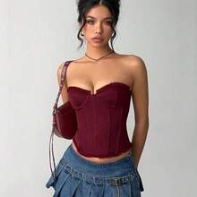 guangzhougaolangshangmao  Minifalda de jeans plisada de talle ultra bajo sexy para mujer - Azul - Ver 7