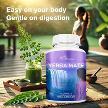 Miriyalyad Unsmoked Yerba Mate Herbal Supplement Capsules, 75mg Natural Caffeine Per Serving, 60 Count Adult Daily Dietary Supplement - 2PCS - 查看 4