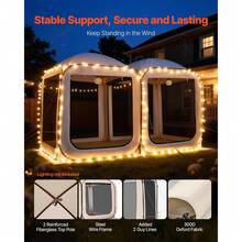 Screen House Tent, 12 X 6 Ft, 2 In 1 Pop Up Screen Tent, Portable Screened In Canopy With Carry Bag, Netting Sides, Ground Stakes, For Garden, Patio, Backyard, And Outdoor Activities, Beige - 12 x 6 ft, 2 in 1 - 查看 5