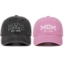 Mom Dad Letter Embroidered Baseball Cap Vintage Washed Couple DAD Hat Unisex Outdoor Sports Casual Fashion Baseball Cap - Multicolor - View 10