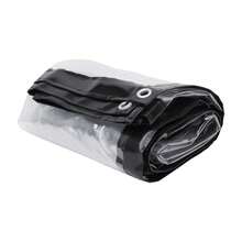 HOHOBLA Clear Tarps Transparent Waterproof Tarpaulin, Transparent Polytarp Heavy Duty Waterproof PVC Tarpaulin Enclosure For Patio, Porch, Greenhouse & Outdoor Against Cold Weather & Elements [LOYALHEARTDY-BTG] - Black - 8x10ft (2.5x3m)*OT-zJGJ-4480 - View 7