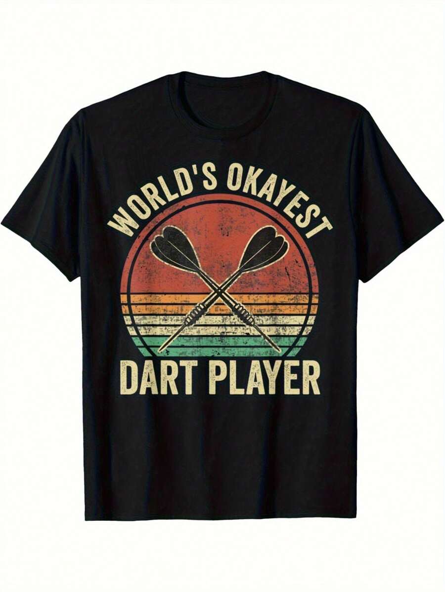 Funny Gift T-Shirt For The Best Darts Player In The World, Darts Athlete, 180G - Black - View 1