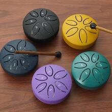 3 Inch 6-Tone Mini Steel Tongue Drum, C Key Handpan Percussion Instrument, Garden Wind Chime Percussion, Includes Drum Mallets And Storage Bag, Great Gift For Music Lovers - Multicolor - View 9