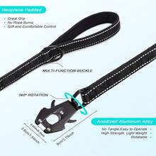 Heavy Duty Dog Leash With 2 Soft Padded Handles, Reflective Rope Leash With Quick Release/Lock Tactical Frog Clip, Suitable For Medium, Small And Large Dogs - Multicolor - View 4